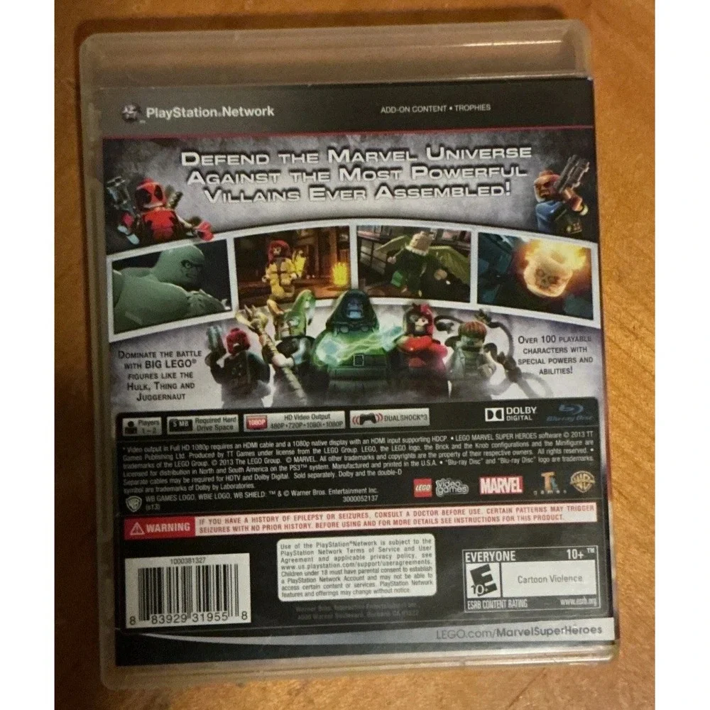 Lego Marvel Super Heroes Sony‎ PlayStation 3 PS3 Video Game with Manual